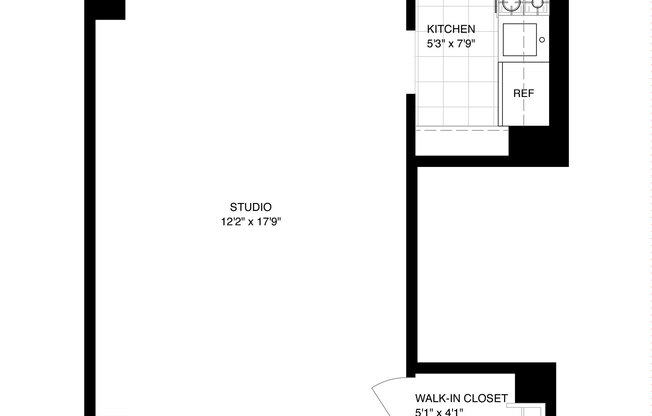 Studio, 1 bath, $3,400, Unit 7J