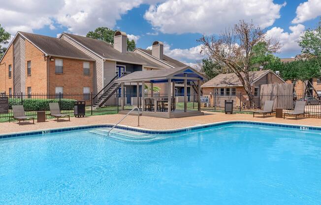 a small house in a pool of water