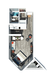 Studio, 1 bath, 380 sqft, $992
