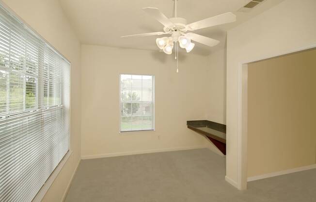 sunroom with office nook