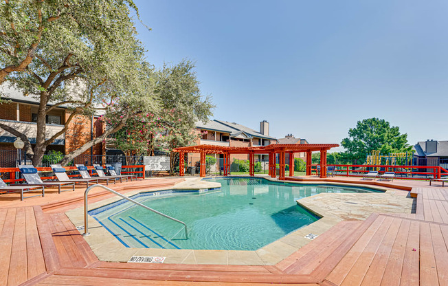 the swimming pool at our apartments