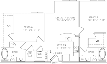 2 beds, 2 baths, 1,038 sqft, $2,614