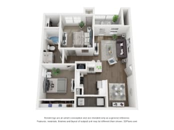 2 beds, 1 bath, 910 sqft, $1,478