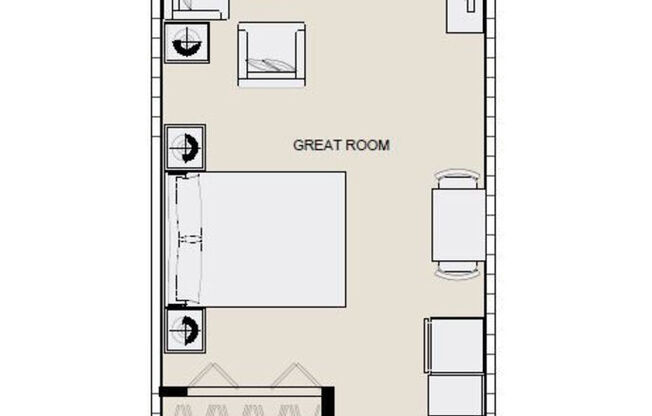 Studio, 1 bath, 390 sqft, $1,759