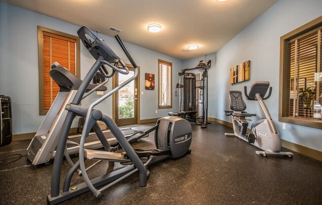 the gym has plenty of equipment for the residents to use