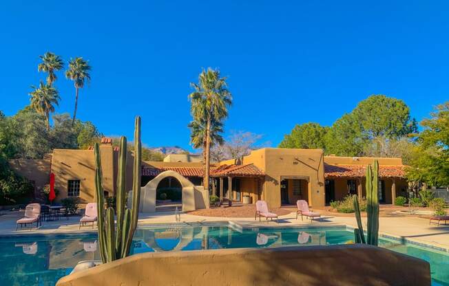 Sparkling resort-style pool at La Hacienda Apartments in Tucson, AZ!