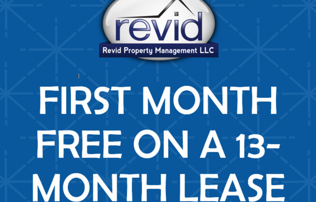 First Month Free on a 13-Month Lease