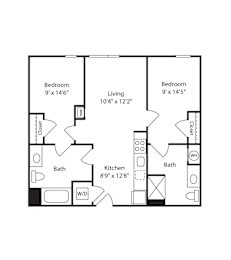2 beds, 2 baths, 784 sqft, $4,489