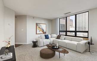 Galtier Towers Apartments in Dowtown St. Paul Living Room
