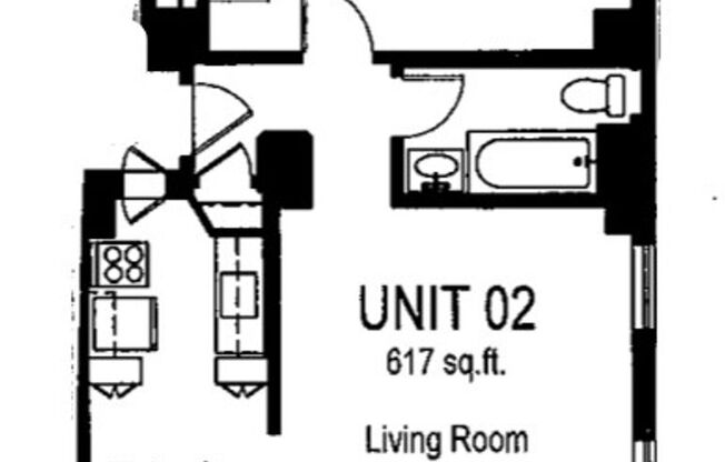 1 bed, 1 bath, 617 sqft, $1,850, Unit Wellington 802