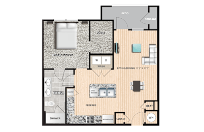 1 bed, 1 bath, 787 sqft, $1,319