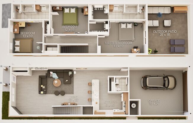 3 beds, 2.5 baths, 1,964 sqft, $3,200, Unit 6200-1