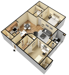 2 beds, 2 baths, 1,148 sqft, $1,581