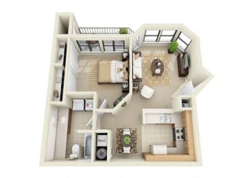 1 bed, 1 bath, 684 sqft, $1,219