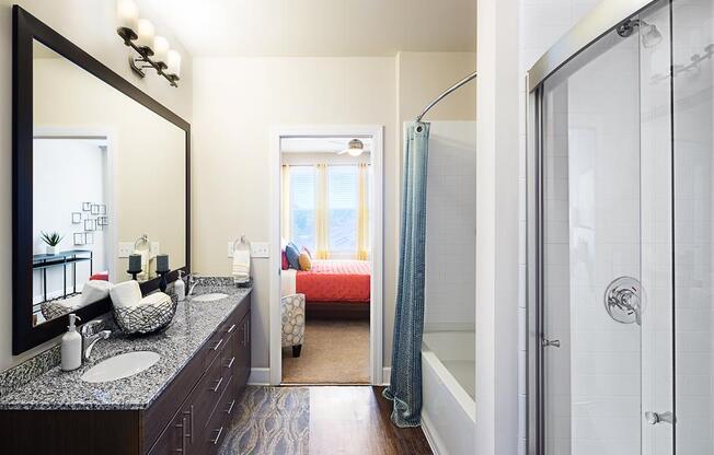 Designer Bathroom Suites at The Edison Lofts Apartments, Raleigh, North Carolina
