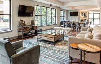 Posh Lounge Area In Clubhouse at Carolina Point Apartments, Greenville, SC, 29607