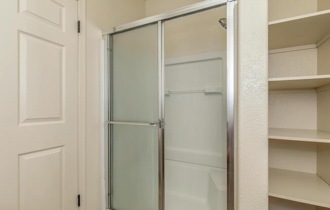 a close up of a door