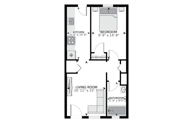 1 bed, 1 bath, 680 sqft, $1,025, Unit Unit 1