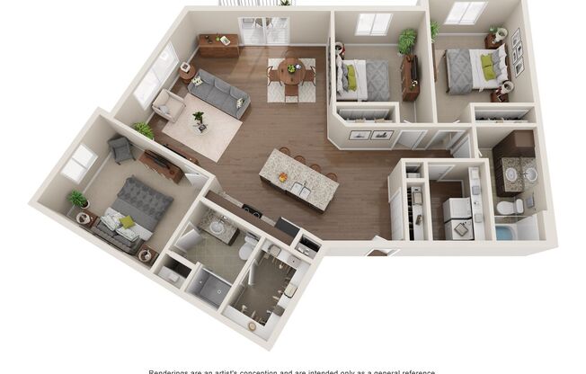 3 beds, 2 baths, 1,387 sqft, $1,695, Unit 212