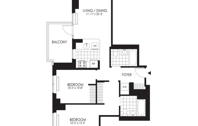 2 beds, 2 baths, $5,945, Unit 501