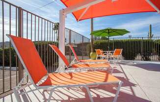Pool Patio at Zona Village Apartments in Tucson, AZ