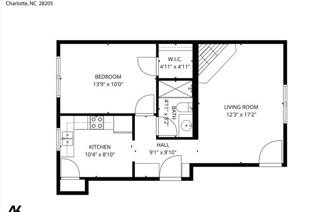 1 bed, 1 bath, $900