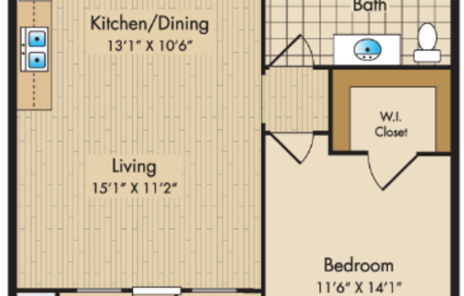 1 bed, 1 bath, 825 sqft, $1,395