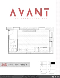 Studio, 1 bath, 462 sqft, $1,395