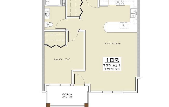 1 bed, 1 bath, 725 sqft, $1,325, Unit 113