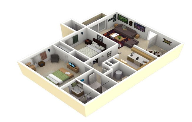 2 beds, 2 baths, 960 sqft, $1,468