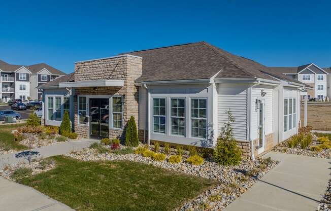 Clubhouse Exterior at The Residences at Akita Lane, Canal Winchester, OH