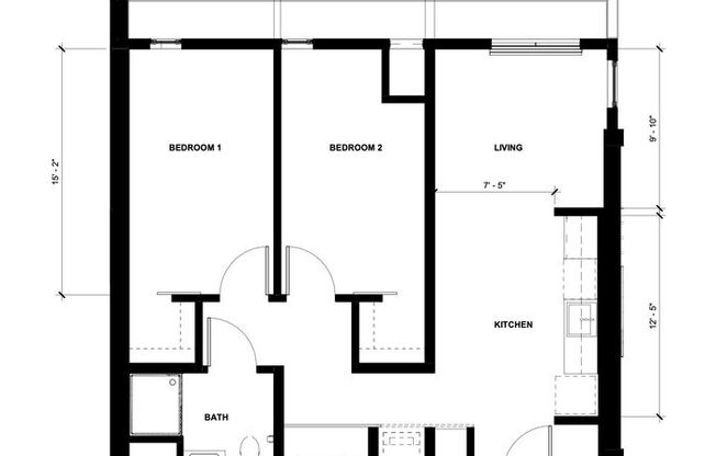 2 beds, 1 bath, 820 sqft, $2,300, Unit 327