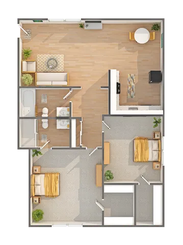 2 beds, 2 baths, 950 sqft, $2,759