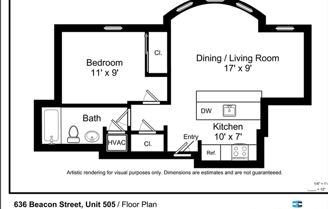 1 bed, 1 bath, 518 sqft, $2,675, Unit 505