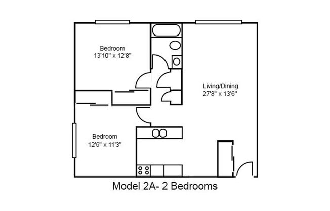2 beds, 1 bath, 938 sqft, $1,415, Unit 860-301