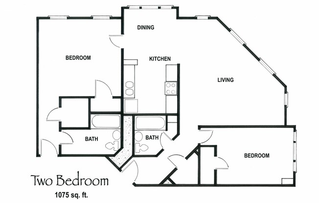 2 beds, 2 baths, 1,075 sqft, $1,250, Unit 309