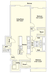 2 beds, 2.5 baths, 1,386 sqft, $1,246