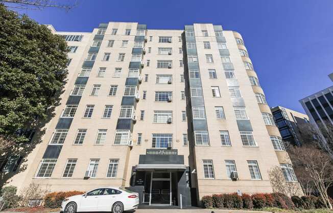 stone exterior of baystate apartments in washington dc