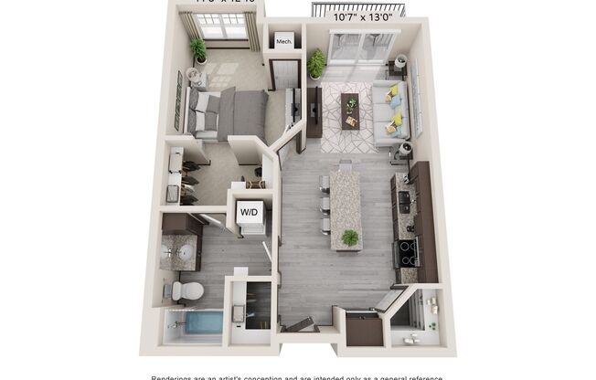 1 bed, 1 bath, $1,515, Unit APT. D213