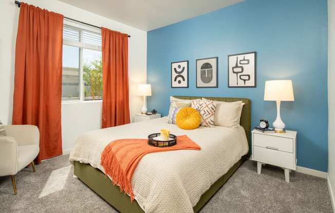 our apartments offer a bedroom with a king sized bed