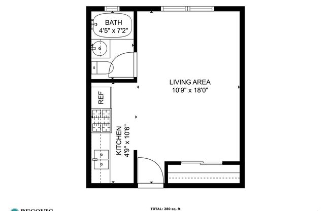 Studio, 1 bath, 278 sqft, $1,375, Unit 610