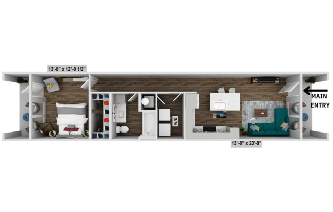 1 bed, 1 bath, 760 sqft, $1,389, Unit 12-104