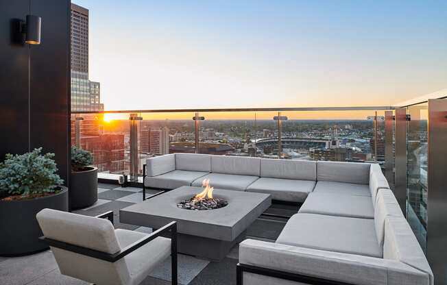 4Marq - Rooftop Patio with Couches and Fireplace
