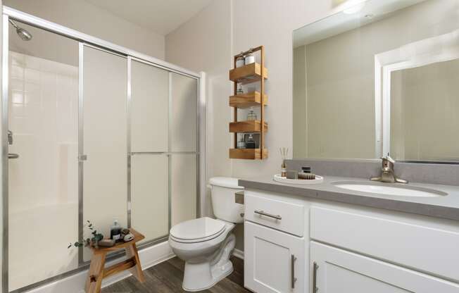 Bathroom with shower at 55+ FountainGlen Laguna Niguel