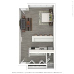 Studio, 1 bath, 425 sqft, $2,156