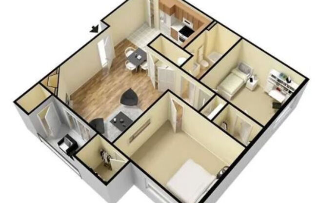 2 beds, 1 bath, 1,090 sqft, $1,323