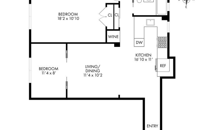 1 bed, 1 bath, 696 sqft, $4,995, Unit 4D