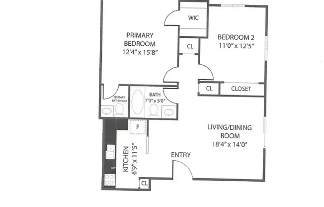 2 beds, 1.5 baths, 950 sqft, $1,582, Unit 48107