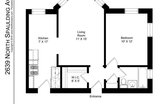 1 bed, 1 bath, 603 sqft, $2,195, Unit 2639-1W