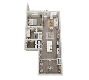 1 bed, 1 bath, 1,041 sqft, $1,900